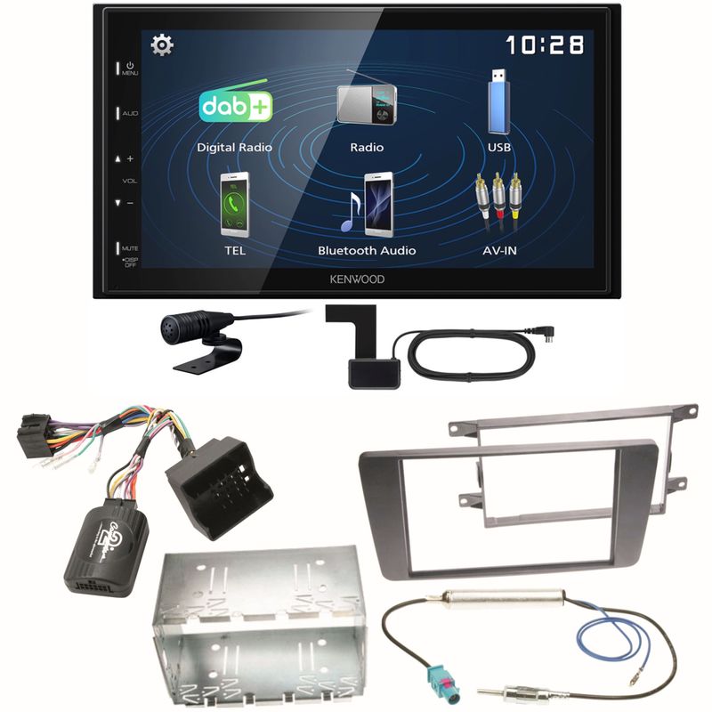Kenwood DMX129DAB DAB+ Bluetooth USB Einbauset für Skoda Octavia 2 Yeti 5L