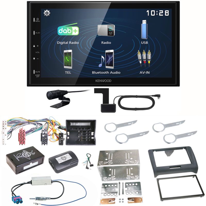 Kenwood DMX129DAB DAB+ Bluetooth USB Einbauset für Audi TT 8J Kenwood DMX129DAB DAB+ Bluetooth USB Einbauset für Audi TT 8J
