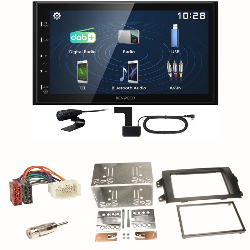 Kenwood DMX129DAB DAB+ Bluetooth USB Einbauset für Suzuki SX 4 Fiat Sedici