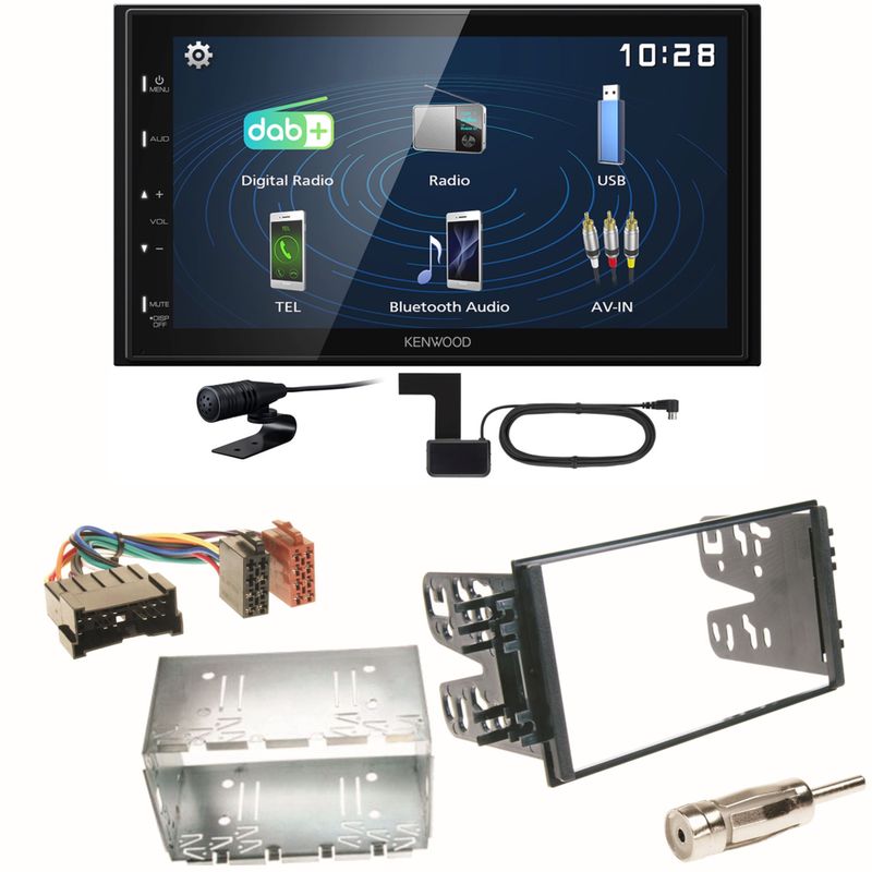 Kenwood DMX129DAB DAB+ Bluetooth USB Einbauset für Kia Sorento JC Rio DC Carnival