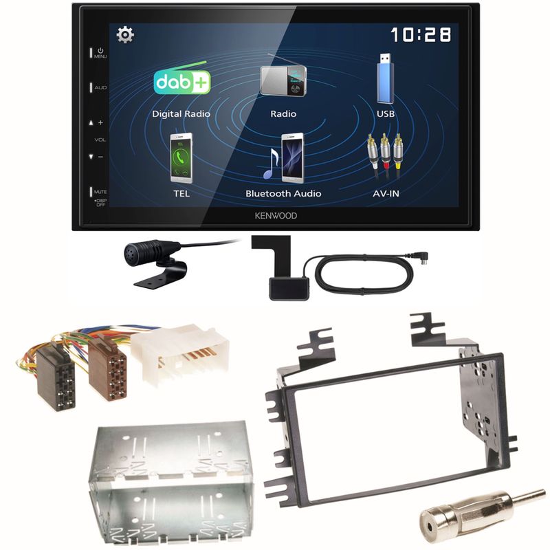 Kenwood DMX129DAB DAB+ Bluetooth USB Einbauset für Kia Sportage JE Rio JB