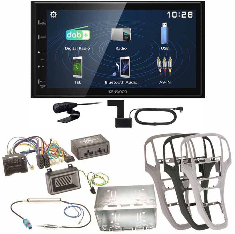 Kenwood DMX129DAB DAB+ Bluetooth USB Einbauset für Opel Astra J Kenwood DMX129DAB DAB+ Bluetooth USB Einbauset für Opel Astra J