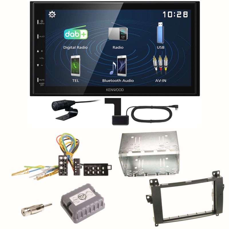 Kenwood DMX129DAB DAB+ Bluetooth USB Einbauset für Mercedes Vito Viano W639