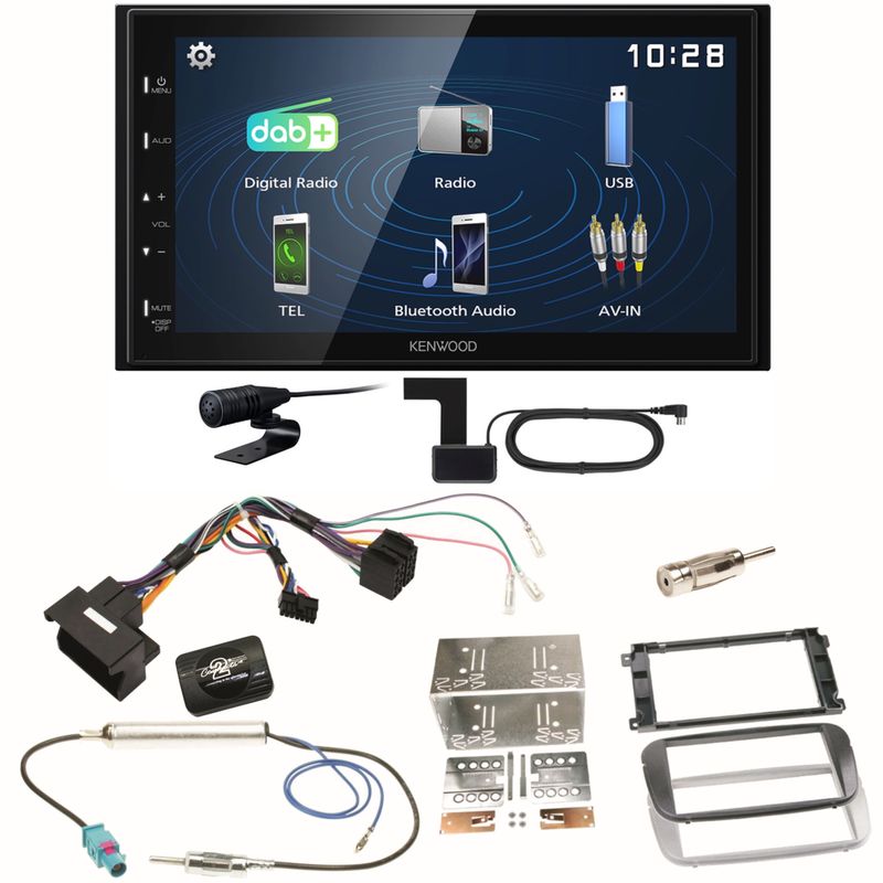 Kenwood DMX129DAB DAB+ Bluetooth Einbauset für Ford Focus Mondeo S-Max Galaxy Kenwood DMX129DAB DAB+ Bluetooth Einbauset für Ford Focus Mondeo S-Max Galaxy