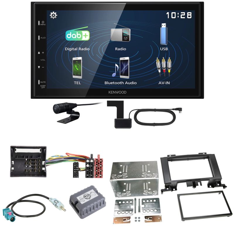 Kenwood DMX129DAB DAB+ Bluetooth Einbauset für Mercedes Sprinter W906 Crafter