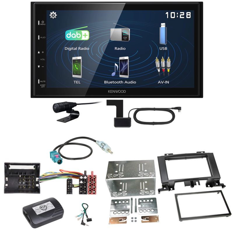 Kenwood DMX129DAB DAB+ Bluetooth Einbauset für Mercedes Sprinter W906 Crafter