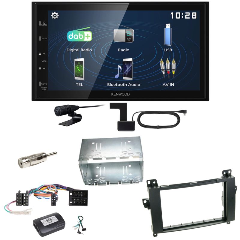 Kenwood DMX129DAB DAB+ Bluetooth USB Einbauset für Mercedes Vito Viano W639