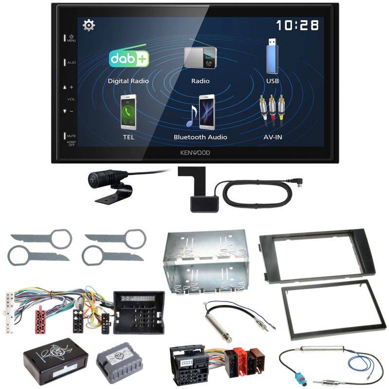 Kenwood DMX129DAB DAB+ Bluetooth USB Einbauset für Audi A6 4B Facelift Kenwood DMX129DAB DAB+ Bluetooth USB Einbauset für Audi A6 4B Facelift