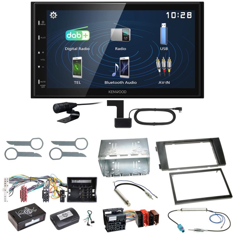 Kenwood DMX129DAB DAB+ Bluetooth USB Einbauset für Audi A6 4B Facelift Kenwood DMX129DAB DAB+ Bluetooth USB Einbauset für Audi A6 4B Facelift