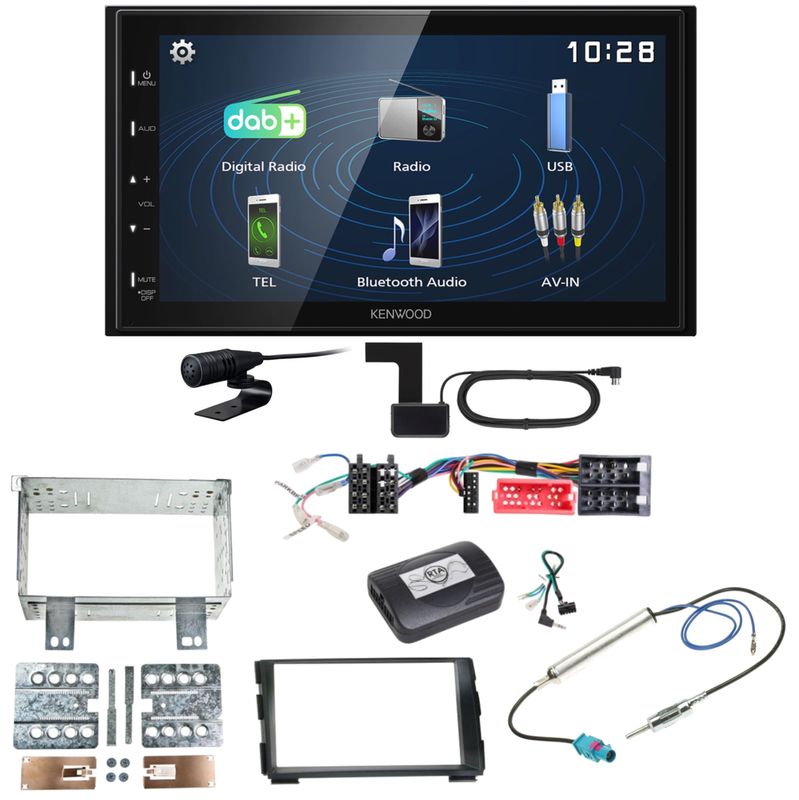 Kenwood DMX129DAB DAB+ Bluetooth USB Einbauset für Kia Cee'd ED