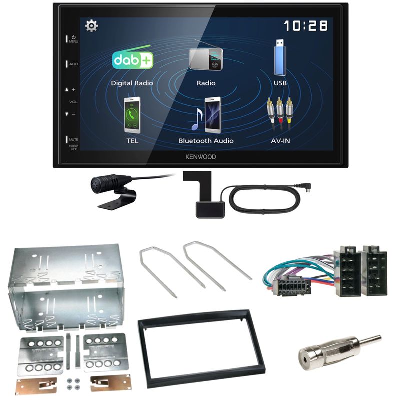 Kenwood DMX129DAB DAB+ Bluetooth USB Einbauset für Peugeot 307 Citroen C2 C3 Kenwood DMX129DAB DAB+ Bluetooth USB Einbauset für Peugeot 307 Citroen C2 C3