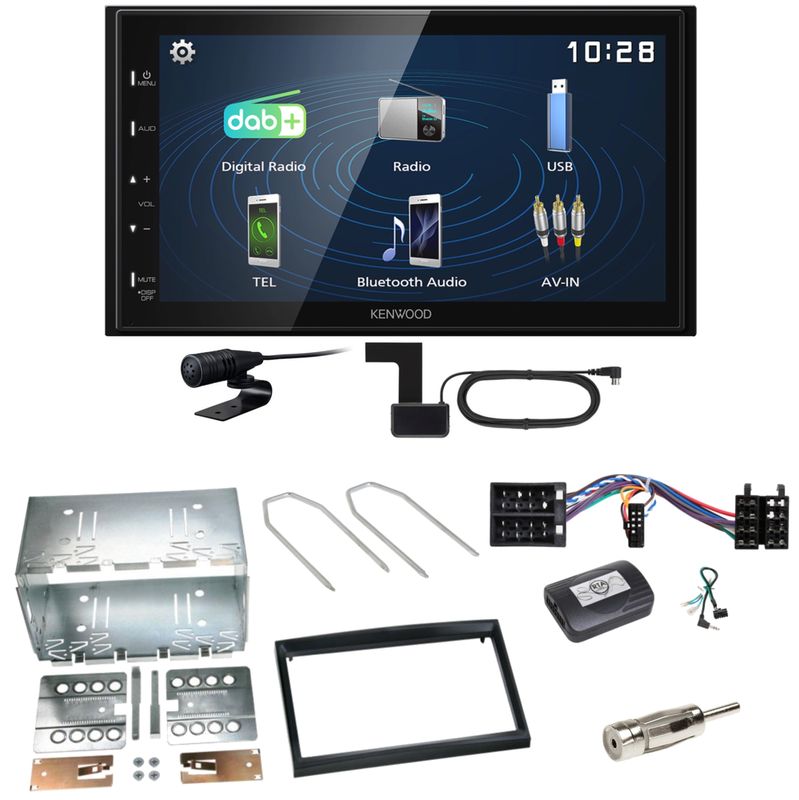 Kenwood DMX129DAB DAB+ Bluetooth USB Einbauset für Peugeot 307 Citroen C2 C3 Kenwood DMX129DAB DAB+ Bluetooth USB Einbauset für Peugeot 307 Citroen C2 C3