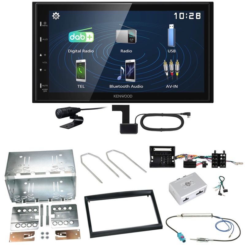 Kenwood DMX129DAB DAB+ Bluetooth Einbauset für Peugeot 207 307 Partner Expert Kenwood DMX129DAB DAB+ Bluetooth Einbauset für Peugeot 207 307 Partner Expert