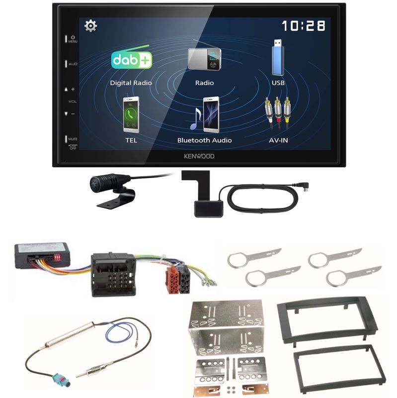 Kenwood DMX129DAB DAB+ Bluetooth USB Einbauset für T5 Kenwood DMX129DAB DAB+ Bluetooth USB Einbauset für T5