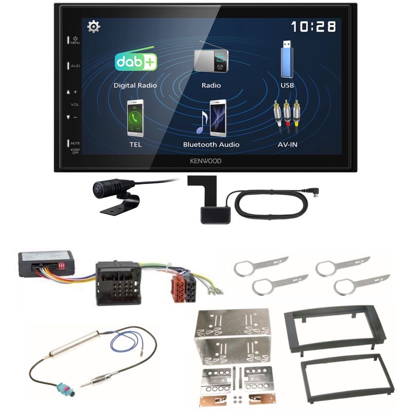 Kenwood DMX129DAB DAB+ Bluetooth USB Einbauset für Touareg 7L Kenwood DMX129DAB DAB+ Bluetooth USB Einbauset für Touareg 7L