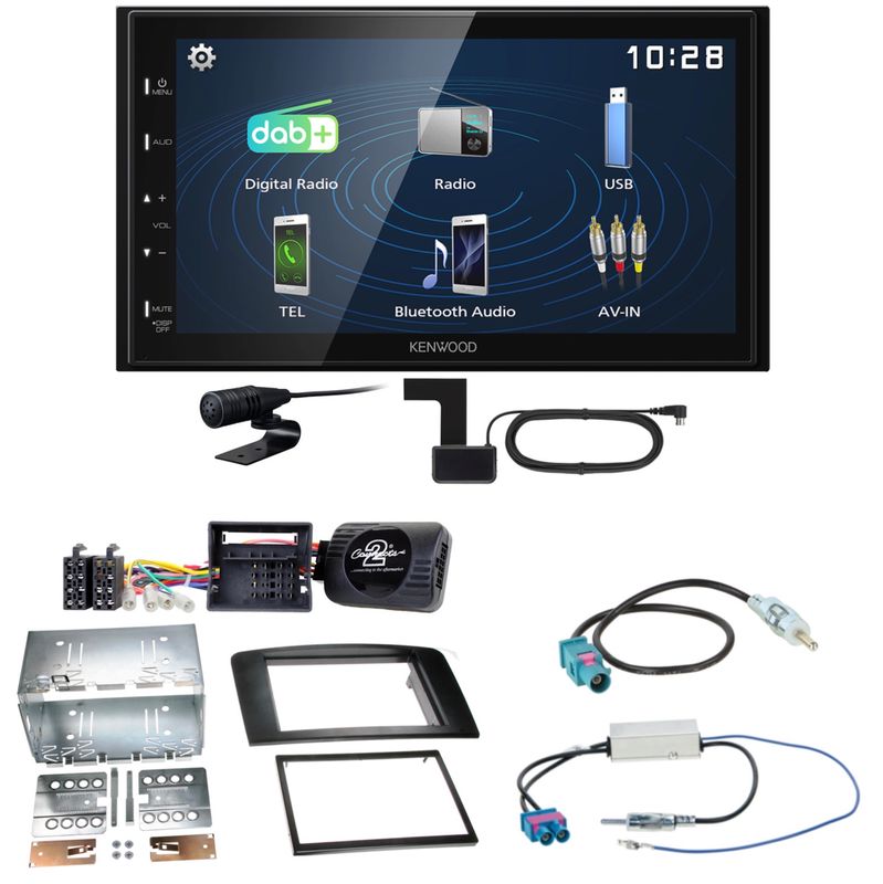 Kenwood DMX129DAB DAB+ Bluetooth USB Einbauset für Mercedes ML W164