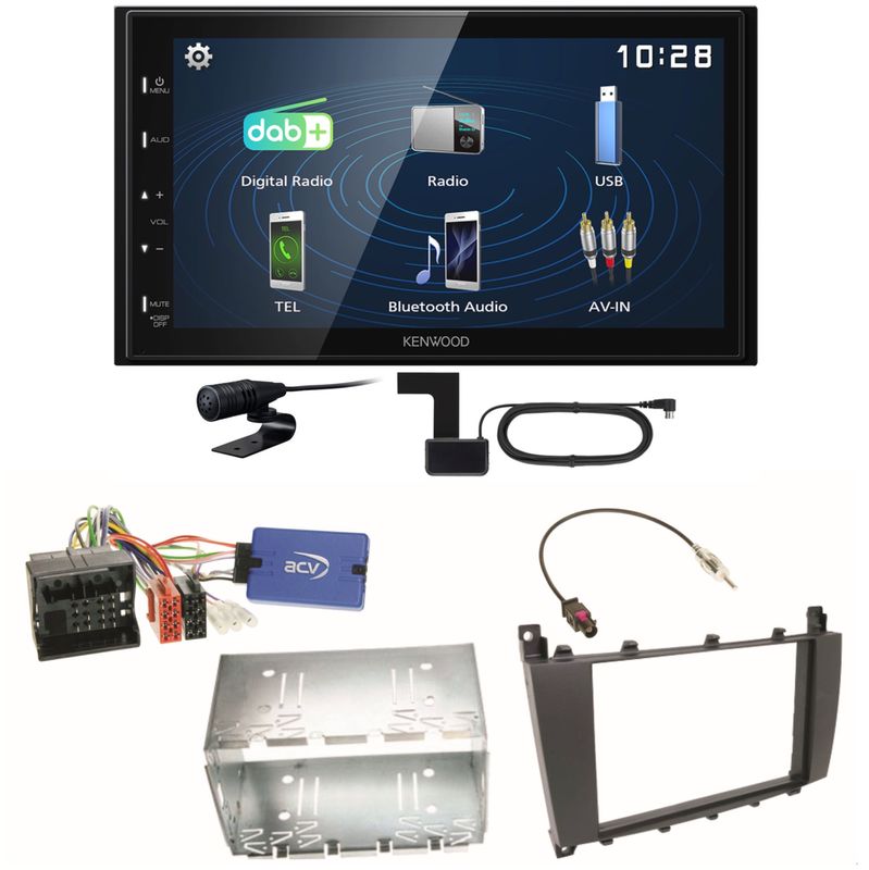 Kenwood DMX129DAB DAB+ Bluetooth USB Einbauset für Mercedes G Klasse W463