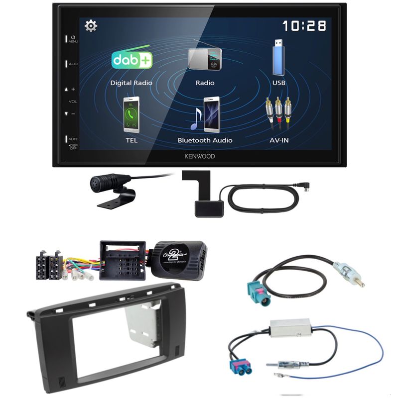 Kenwood DMX129DAB DAB+ Bluetooth USB Einbauset für Mercedes R W251