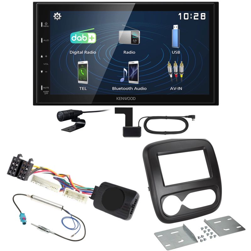 Kenwood DMX129DAB DAB+ Bluetooth USB Einbauset für Nissan NV300