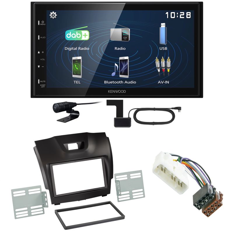 Kenwood DMX129DAB DAB+ Bluetooth USB Einbauset für Isuzu D-Max 2