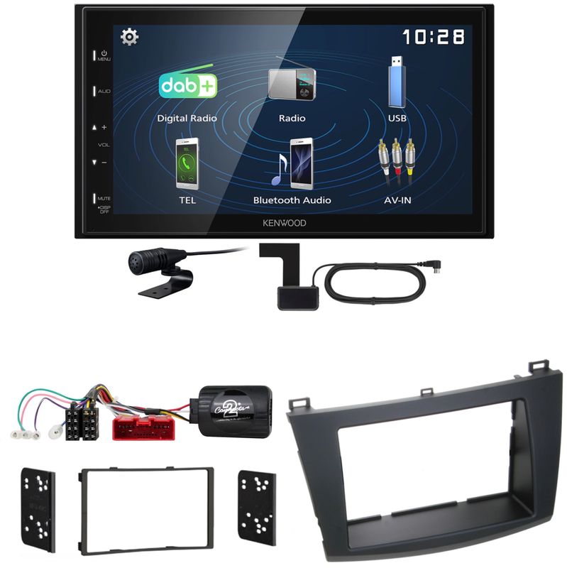 Kenwood DMX129DAB DAB+ Bluetooth USB Einbauset für Mazda 3 BL