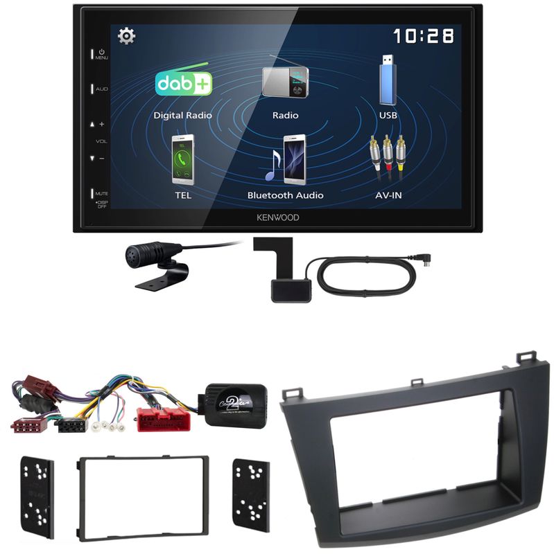 Kenwood DMX129DAB DAB+ Bluetooth USB Einbauset für Mazda 3 BL