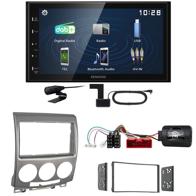 Kenwood DMX129DAB DAB+ Bluetooth USB Einbauset für Mazda 5 CR