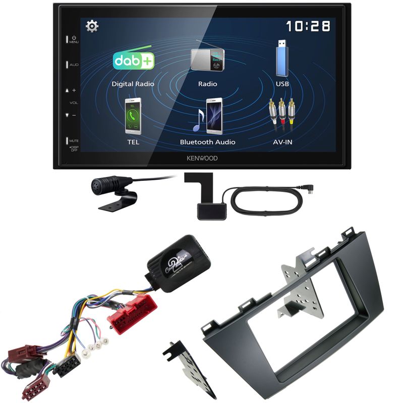 Kenwood DMX129DAB DAB+ Bluetooth USB Einbauset für Mazda 5 CW