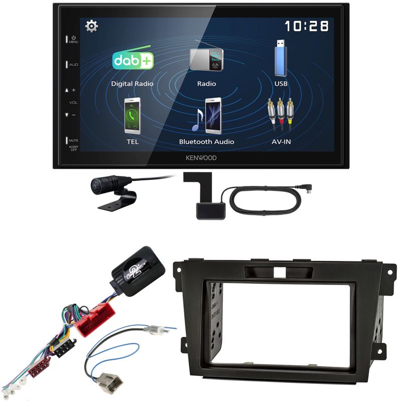 Kenwood DMX129DAB DAB+ Bluetooth USB Einbauset für Mazda CX-7