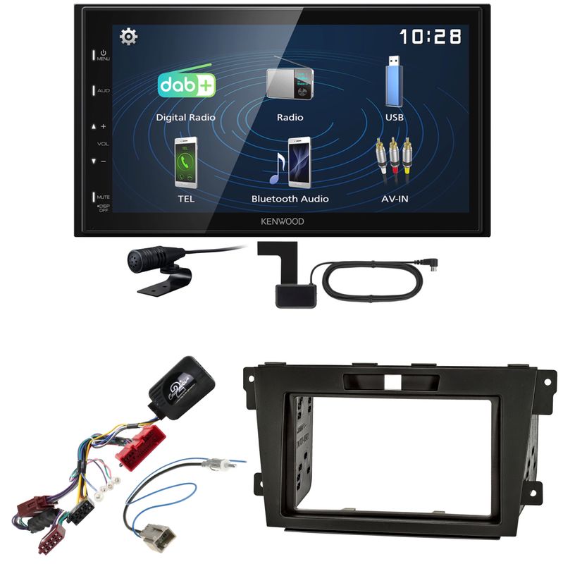Kenwood DMX129DAB DAB+ Bluetooth USB Einbauset für Mazda CX-7