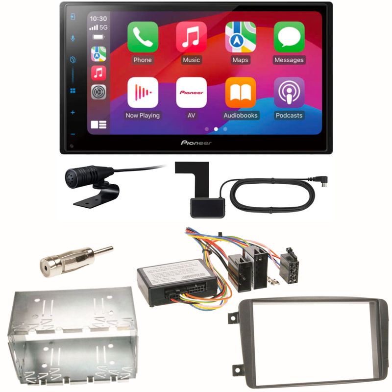 Pioneer SPH-DA77DAB CarPlay Einbauset für Mercedes C-Klasse W203 CLK W208 W209