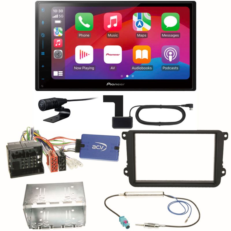Pioneer SPH-DA77DAB Android Auto Einbauset für Seat Alhambra Altea XL Leon