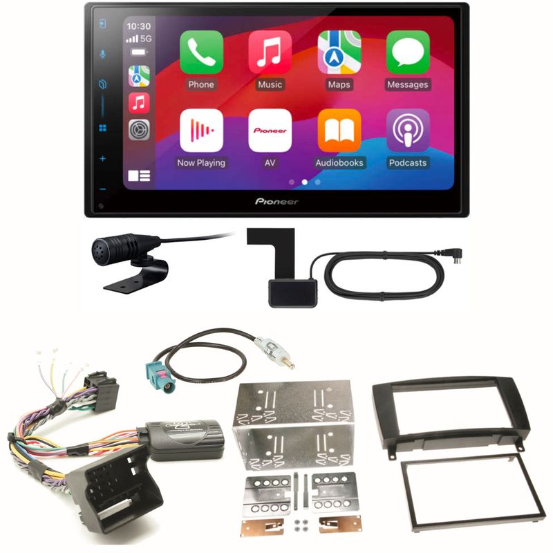 Pioneer SPH-DA77DAB Android Auto Einbauset für Mercedes CLK W209 Facelift