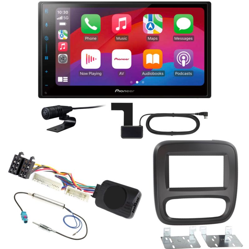 Pioneer SPH-DA77DAB CarPlay Android Auto DAB+ Einbauset für Renault Trafic 3