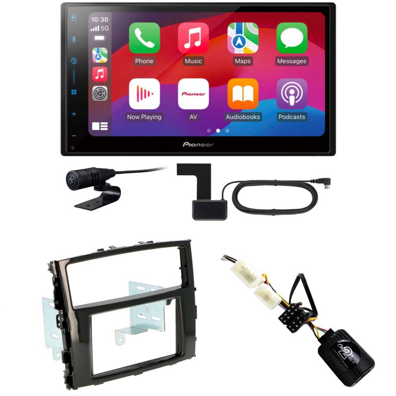 Pioneer SPH-DA77DAB CarPlay Android Auto Einbauset für Mitsubishi Pajero ab 2015