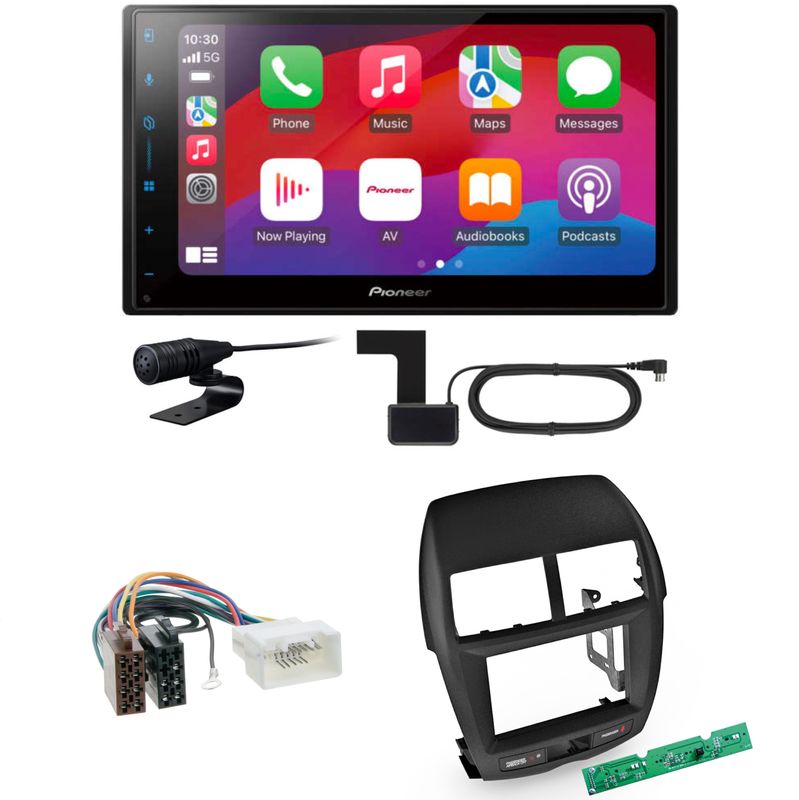 Pioneer SPH-DA77DAB CarPlay Android Auto Einbauset für Mitsubishi ASX bis 2014