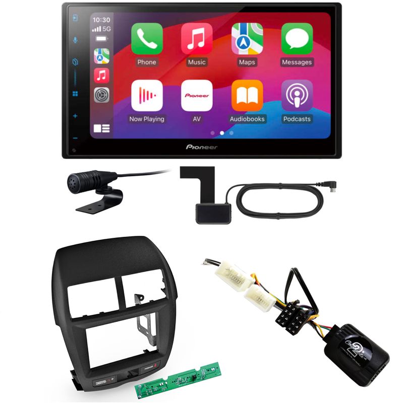 Pioneer SPH-DA77DAB CarPlay Android Auto Einbauset für Mitsubishi ASX bis 2014