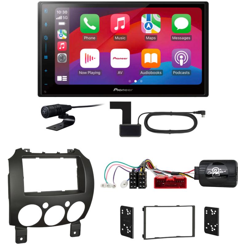 Pioneer SPH-DA77DAB CarPlay Android Auto DAB+ Einbauset für Mazda 2 2008-2014 Pioneer SPH-DA77DAB CarPlay Android Auto DAB+ Einbauset für Mazda 2 2008-2014