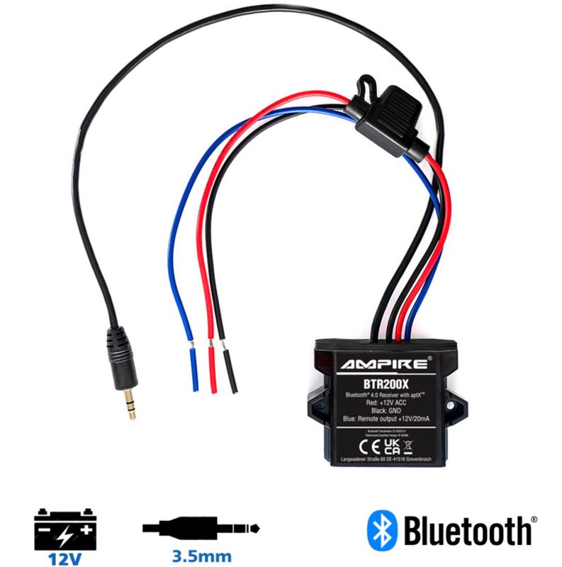 AMPIRE BTR200X Bluetooth Audio Empfänger mit 3,5 mm Klinkenstecker