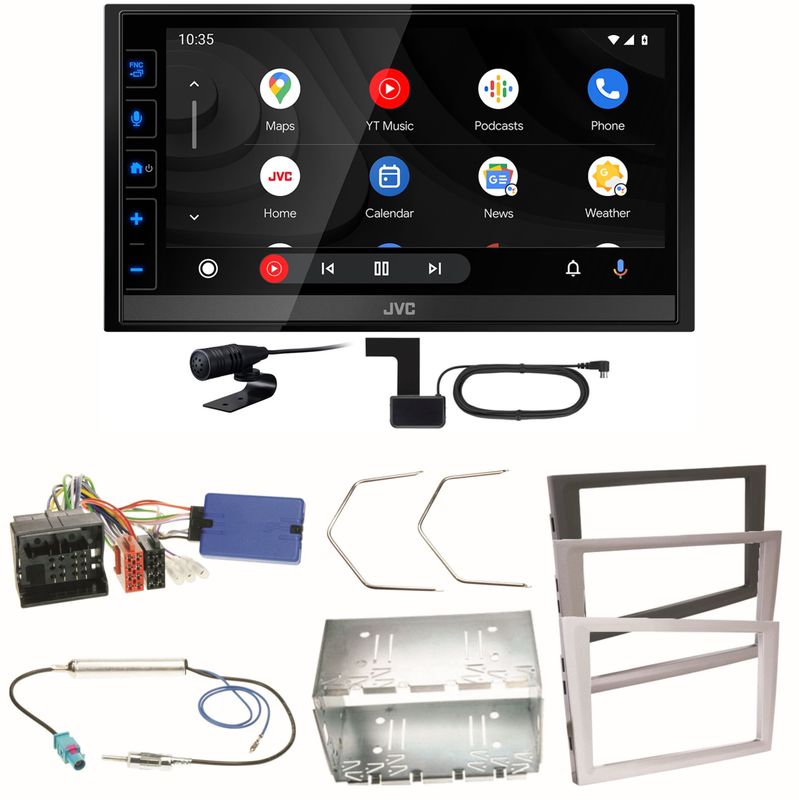 JVC KW-M785DBW Android Auto USB Einbauset für Opel Vectra C Meriva Vivaro Combo