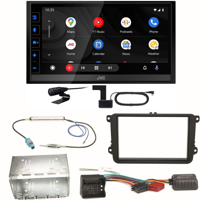 JVC KW-M785DBW Android Auto CarPlay Einbauset für Skoda Fabia Roomster Praktik