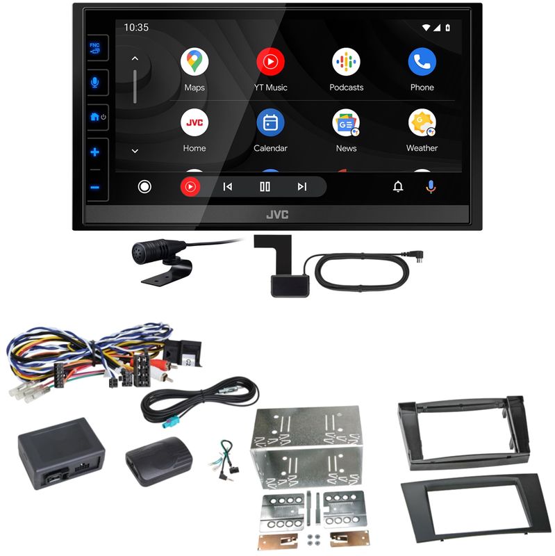 JVC KW-M785DBW Android Auto CarPlay DAB+ Einbauset für Mercedes W211 CLS W219