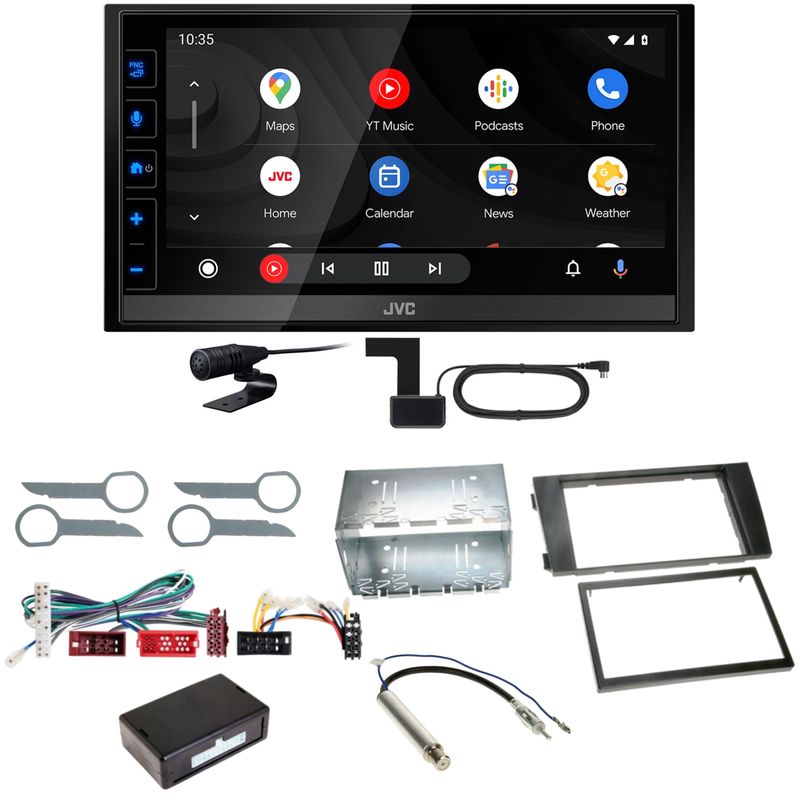 JVC KW-M785DBW Android Auto CarPlay Digitalradio DAB+ Einbauset für Audi A6 4B JVC KW-M785DBW Android Auto CarPlay Digitalradio DAB+ Einbauset für Audi A6 4B