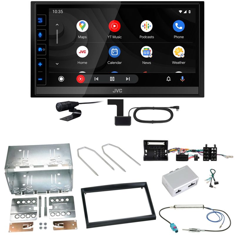 JVC KW-M785DBW Android Auto DAB+ Einbauset für Peugeot 207 307 Partner Expert JVC KW-M785DBW Android Auto DAB+ Einbauset für Peugeot 207 307 Partner Expert