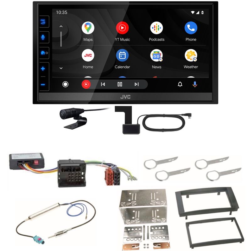 JVC KW-M785DBW Android Auto CarPlay Digitalradio DAB+ Einbauset für T5 JVC KW-M785DBW Android Auto CarPlay Digitalradio DAB+ Einbauset für T5