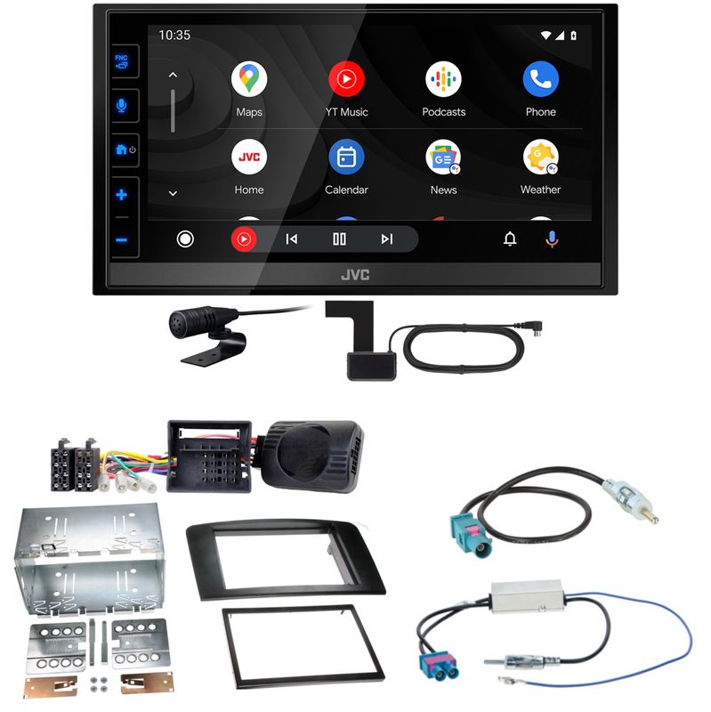 JVC KW-M785DBW Android Auto CarPlay Digitalradio Einbauset für Mercedes ML W164