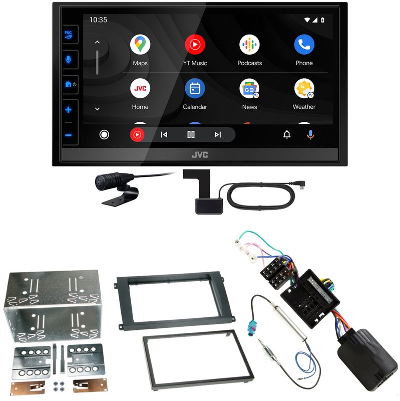 JVC KW-M785DBW Android Auto CarPlay DAB+ Einbauset für Porsche Cayenne ab 2007