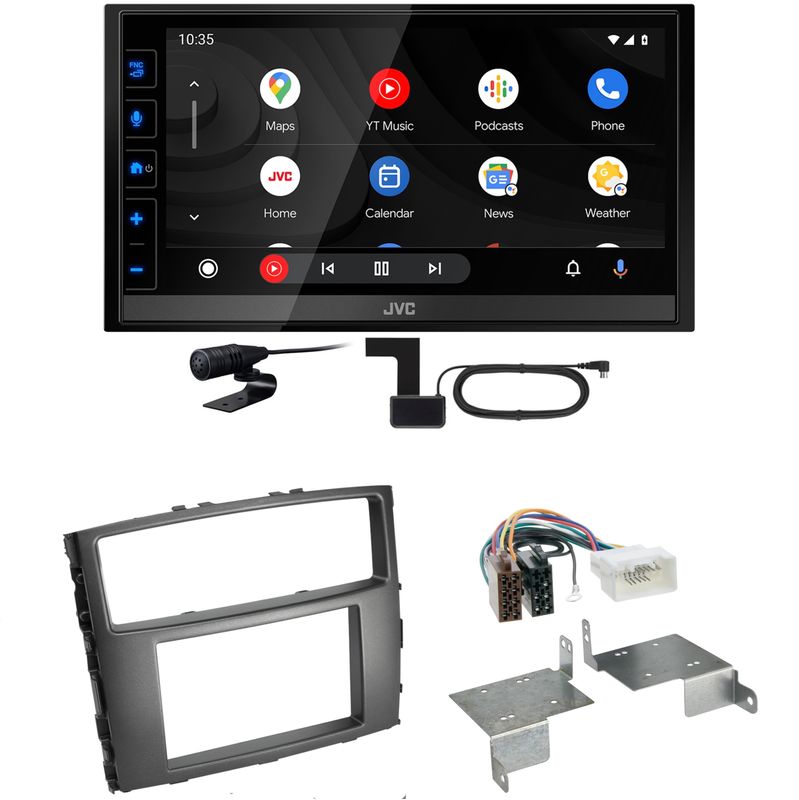 JVC KW-M785DBW Android Auto CarPlay Einbauset für Mitsubishi Pajero bis 2014