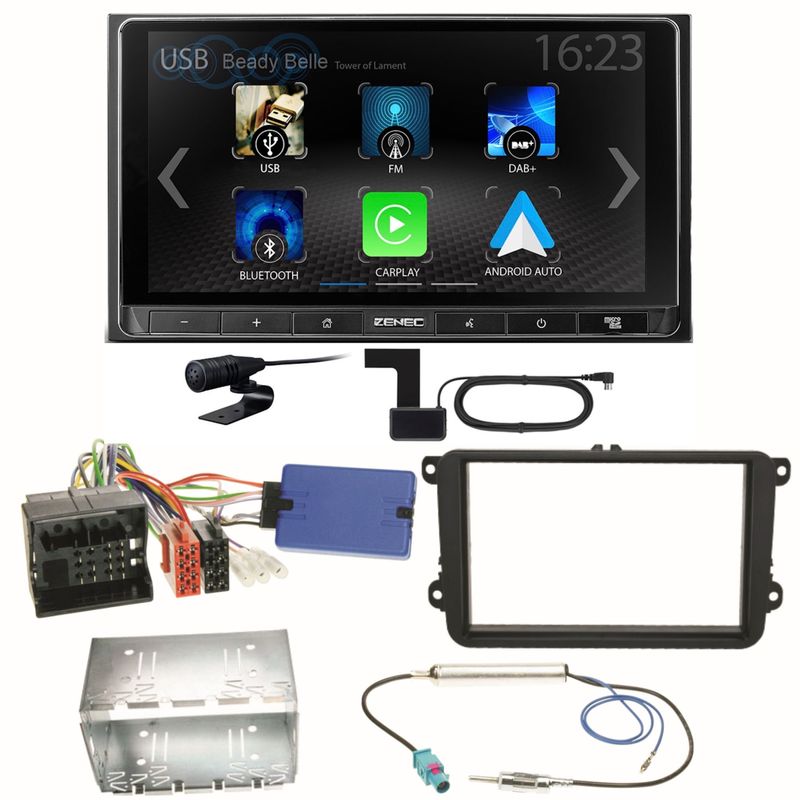 ZENEC Z-N538 Android Auto CarPlay Einbauset für Golf 5 6 Passat 3C B7 Touran ZENEC Z-N538 Android Auto CarPlay Einbauset für Golf 5 6 Passat 3C B7 Touran