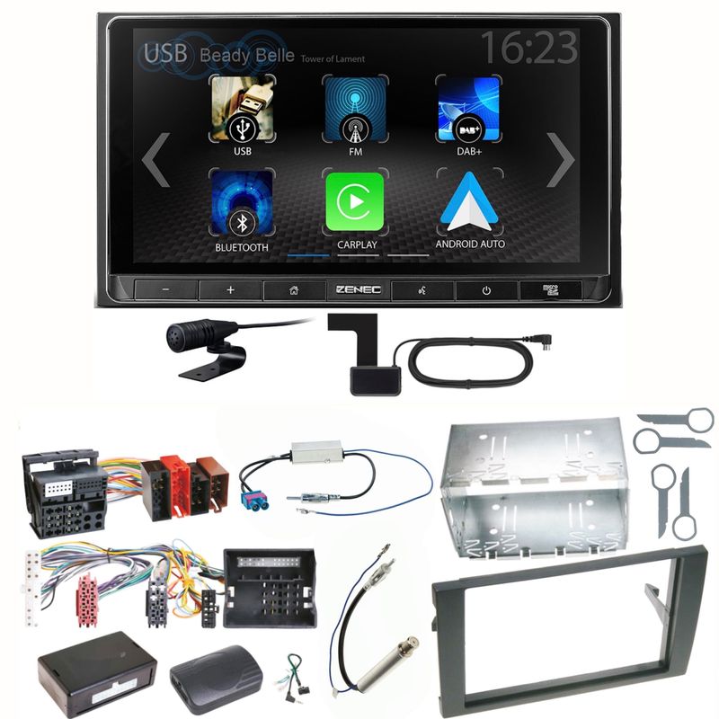 ZENEC Z-N538 Android Auto CarPlay DAB+ Einbauset für Audi A4 B6 B7 Seat Exeo ZENEC Z-N538 Android Auto CarPlay DAB+ Einbauset für Audi A4 B6 B7 Seat Exeo